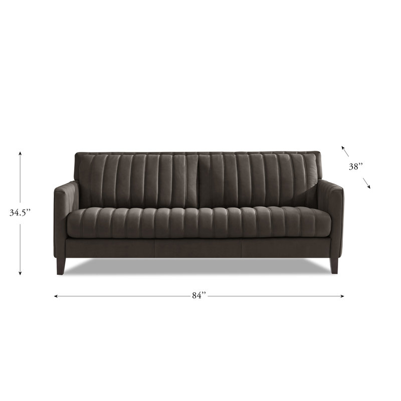 Darlena Top Grain Leather Sofa Couch, Ennis Space Shuttle