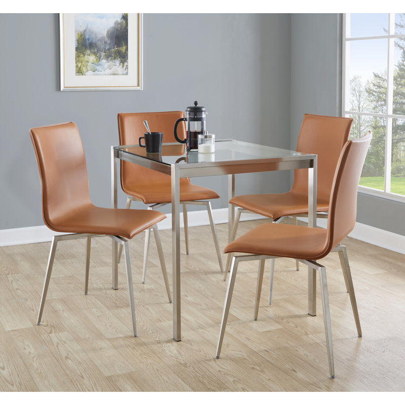 Maxwell Faux Leather Upholstered Swivel Side Chair, Camel