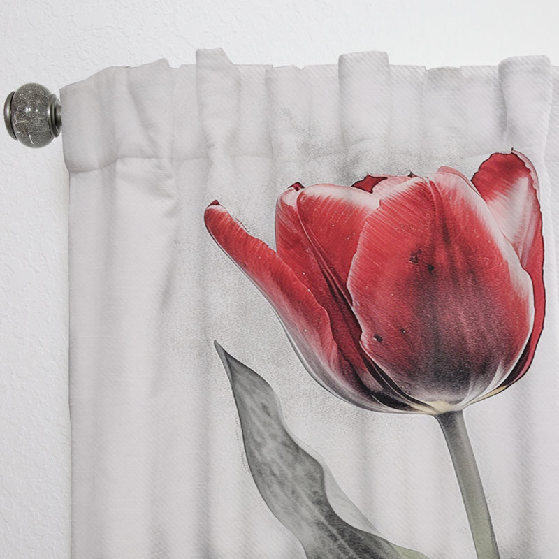 Gryta Tulip Dreams II - Floral Curtain - Velvet Room Darkening - 1 panel, 52" W x 63" L