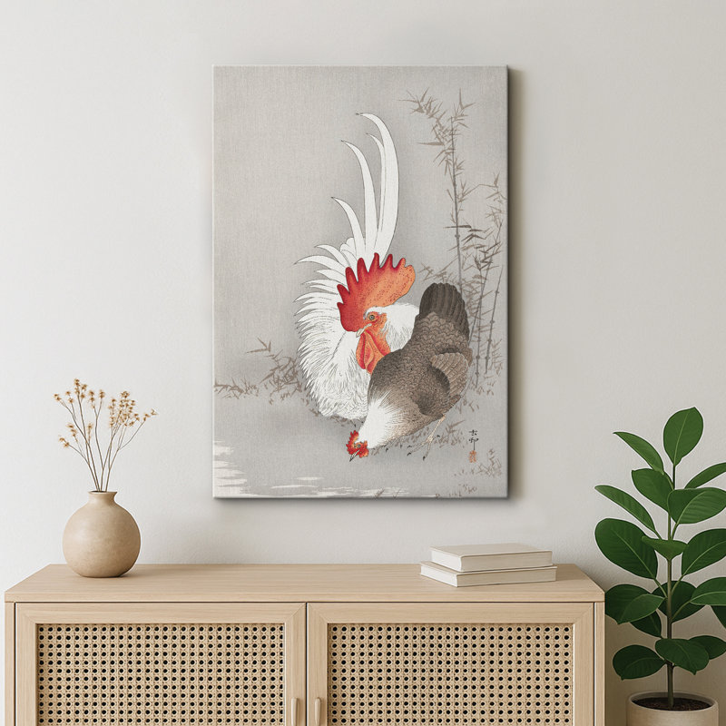 Illustration de coq japonais, images d'animaux de ferme, impression sur toile encadrée, H 24 po x l 16 po x P 1,5 po