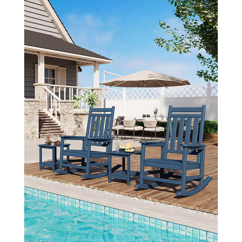 2 pièces Adirondack Table d'appoint pour l'extérieur, Bleu
