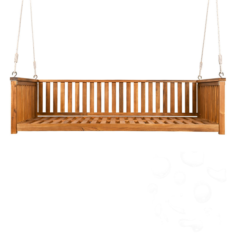 Balancelle en bois pour lit simple avec cordes, Natural