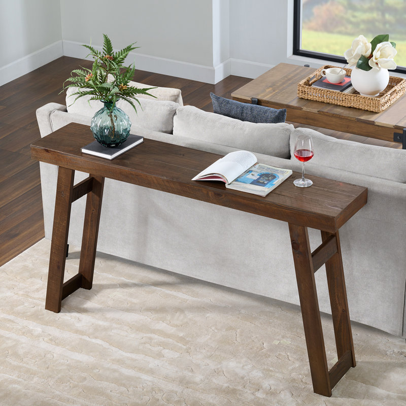 Table console Lawas, H 32 po x l 56 po x P 12 po, Brun
