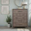 Commode 5 tiroirs, aucun assemblage requis, finition grège fumée