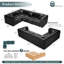Ensemble de canapé moderne en forme de L de 103,8 po, canapé modulaire rembourré en similicuir 4 places avec conception touffetée à la main pure, 4 coussins, combinaison multiple pour le salon-1147309777