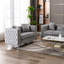 Causeuse en velours gris Lorreto