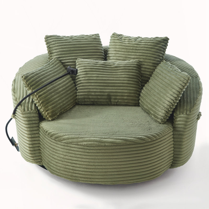 360° Swivel Chair Accent Barrel Chair, Green