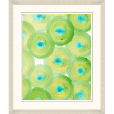 Jade Slices - Peinture encadrée sur papier