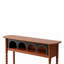 Console haute vintage en bois massif de 112 cm de large avec rangement, couleur noyer, idéale pour une entrée.
