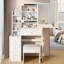 Table de coiffeuse et tabouret rembourré multi-couches grande capacité