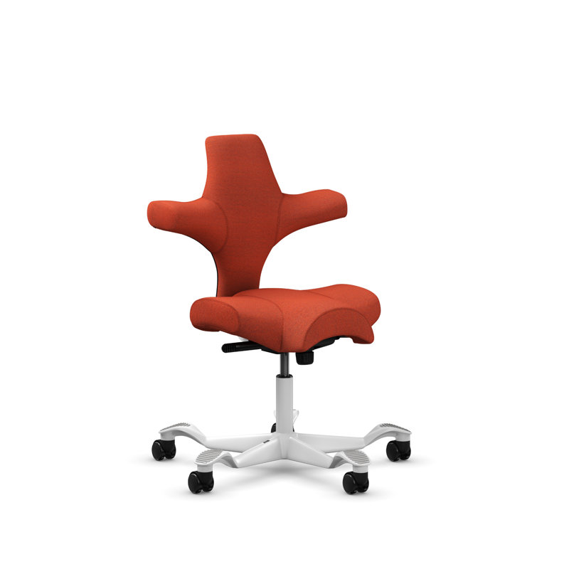 Chaise à hauteur standard réglable HœG Capisco, Blanc, Standard, Burnt Red