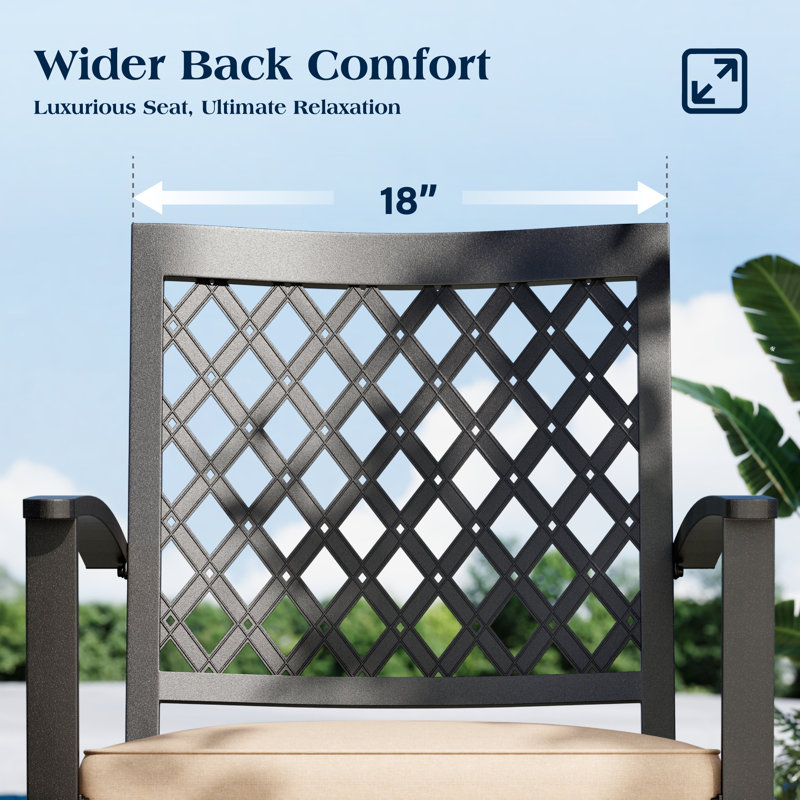 Sutiya 4 - Person Patio Dining Set with Round Table , Cushions Included