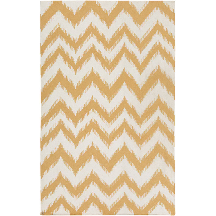 Clark Handwoven Wool Gold/White Rug