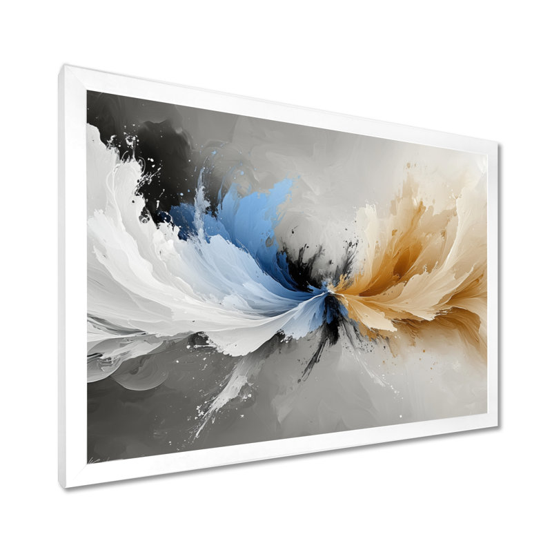 Ensemble d'art julia «Journey of Fractal Ink I», H 12 po x l 20 po, Cadre simple, Blanc