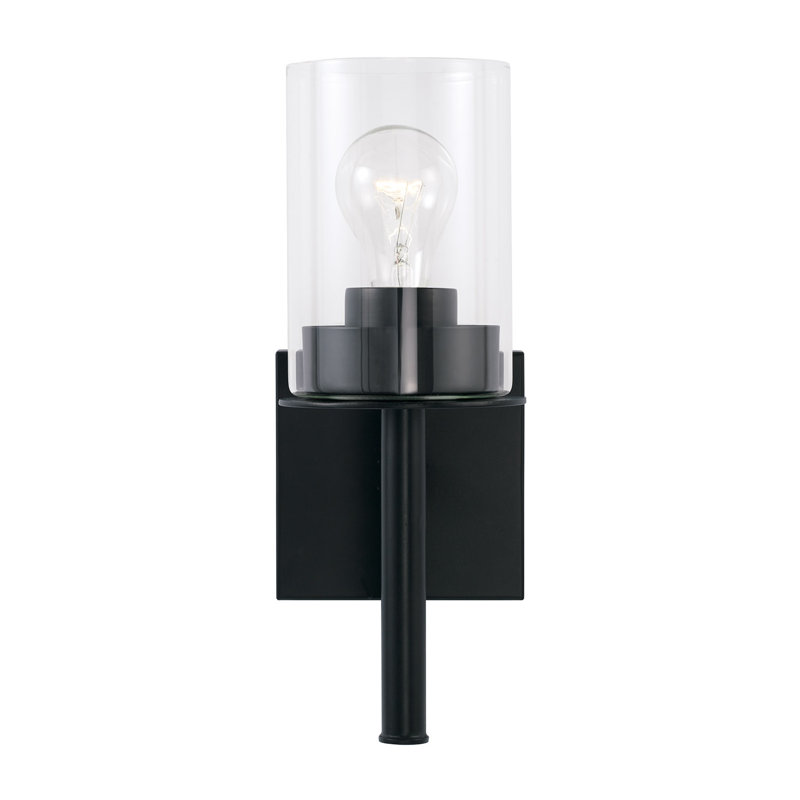 Mason Armed Sconce, Matte Black