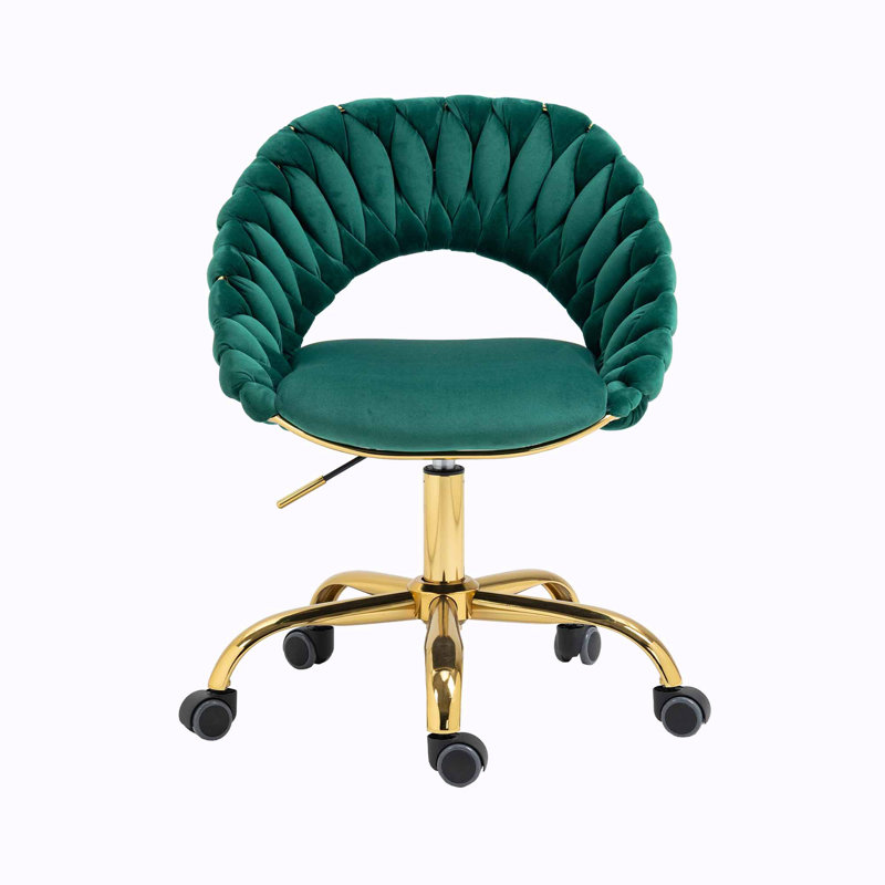 Quadry Velvet Task Chair, Emerald