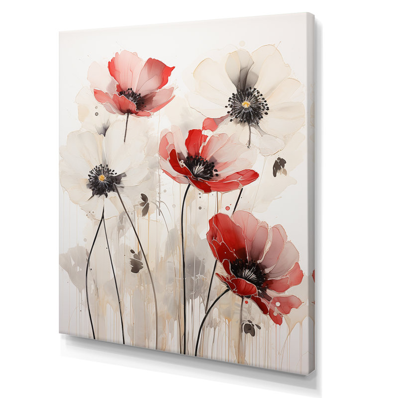 Minimalisme rouge et blanc sur fond blanc, H 40 po x l 30 po x P 1,5 po, Toile tendue