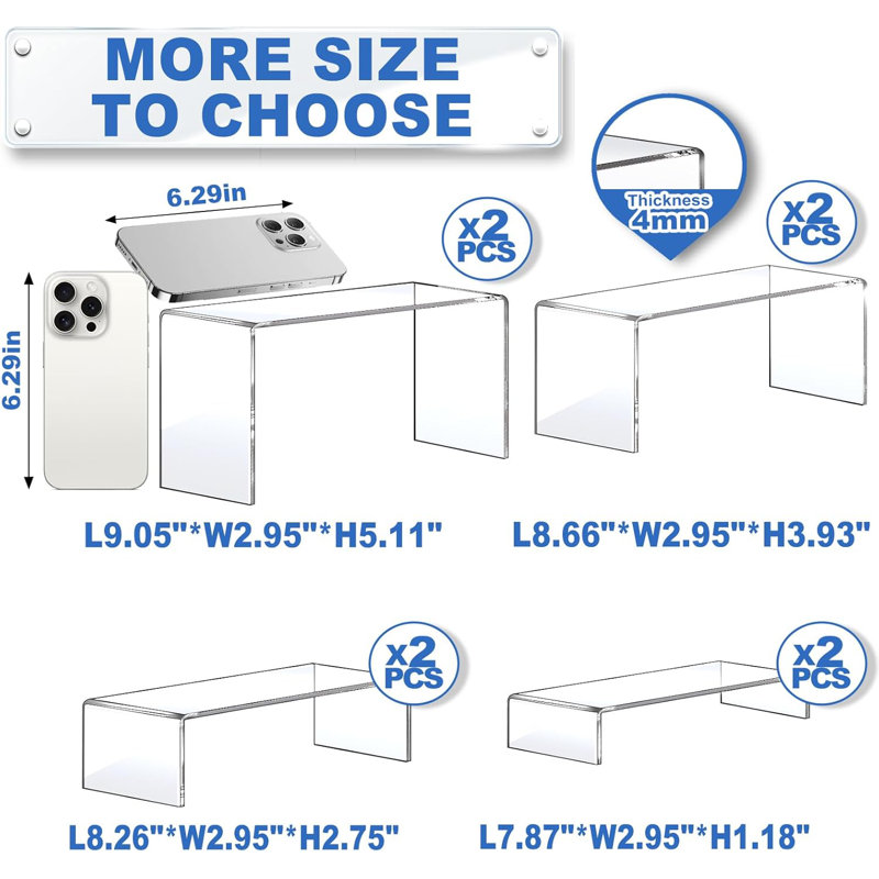 8-piece Large Acrylic Risers