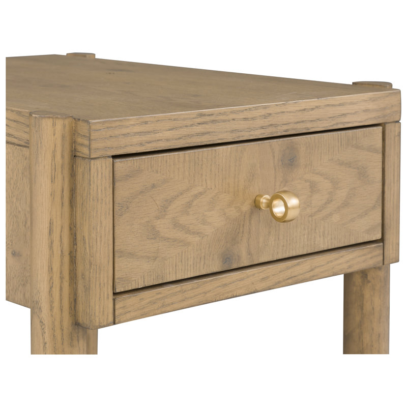One Drawer Rectangle Drink Table, Sunlit Oak