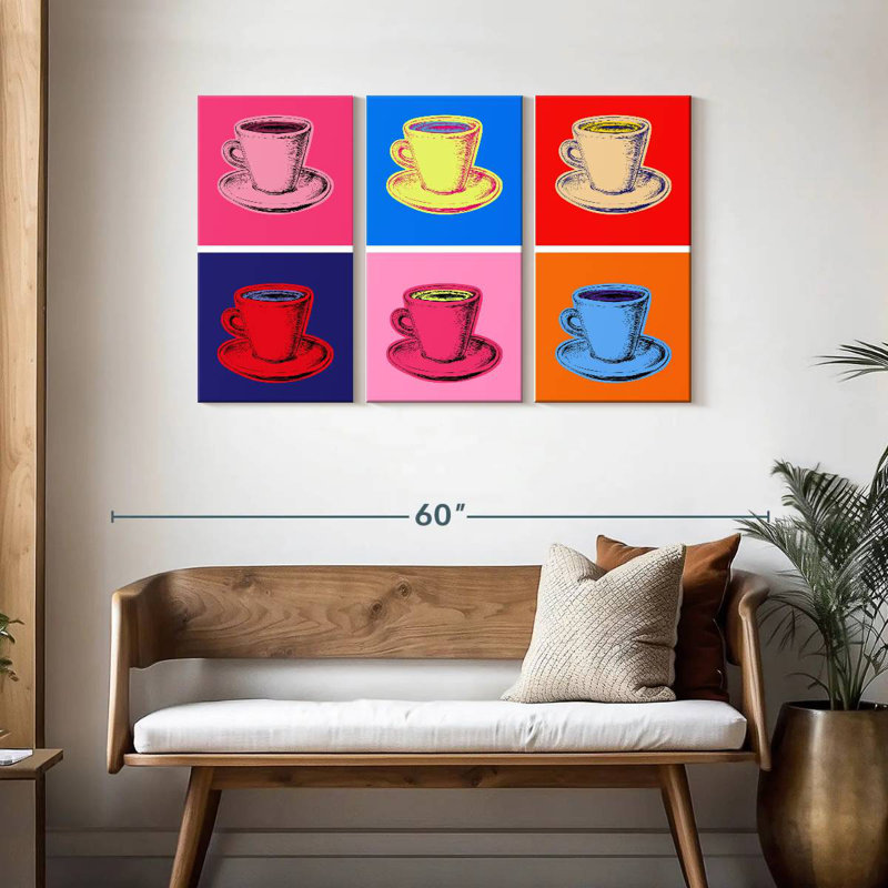 Tasses à café colorées Yarlin, H 28 po x l 45 po