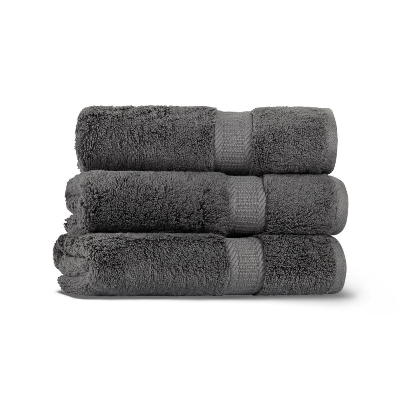Premium Hand Towel, Dark Gray Color, 15.7 x 27.9 inches | 65% Cotton & 35% Lyocell, 19.4 oz/sq yd | Ultra-Soft, Highly Absorbent | Ideal for Home & Spa Use, Easy Care, Gentle Wash, Tumble Dry, Iron Safe