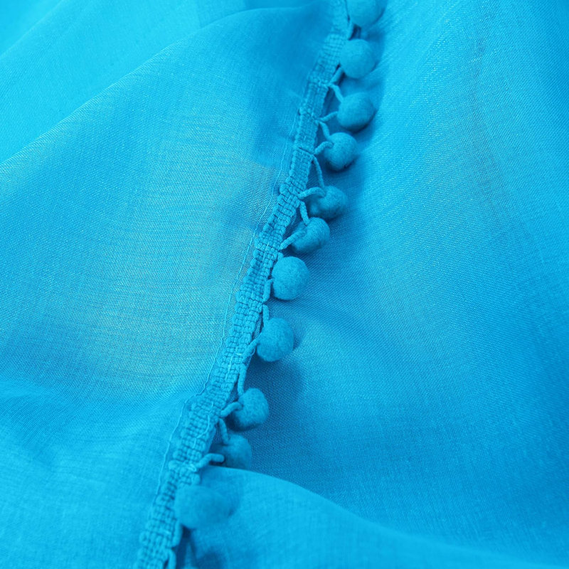 Aeian Semi Sheer Curtain Pair, Turquoise, 60" W x 84" L