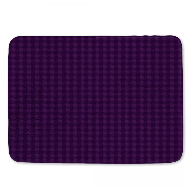 Tapis de bain mauve à motif pied-de-poule, L 24 po x L 17 po