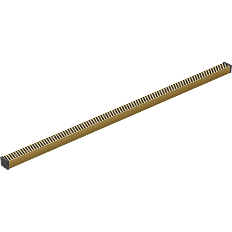 Linear Grid Shower Drain, Vibrant Brushed Moderne Brass