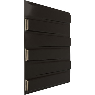 L 19 5/8 po x H 19 5/8 po Keyes Panneau mural décoratif EnduraWall 3D, gris anthracite métallique (couvre 2,67 pieds carrés)