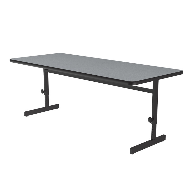 Tables de travail et d'ordinateur à hauteur ajustable Correll 30 po x 72 po, stratifié gris granit gris, poste de travail d'ordinateur (CSA3072-15)