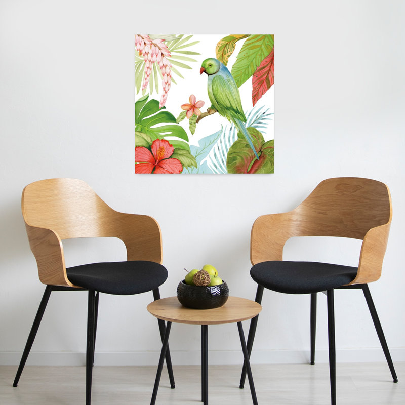 Trésors des tropiques, art abstrait, hibiscus, fleurs tropicales, H 24 po x l 24 po