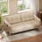 69'' Wide Modern Linen Blend Upholstered Sofa – Pillow Armrests & Sturdy Wooden Legs-567873392