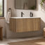 Meuble-lavabo suspendu Etna 36 po, armoire en noyer rayé avec lavabo intégré en surface solide blanche, préassemblé pour salles de bains modernes-324487672-324487676