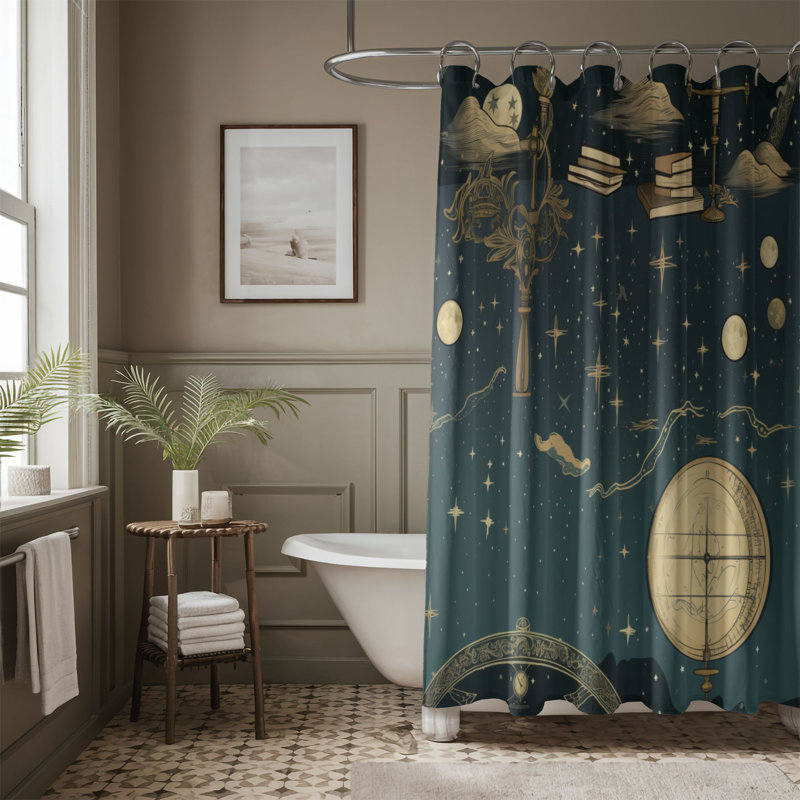 Moonlit Tranquil - Premium Shower Curtain, 74"H x 71"W