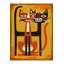 Tapis décoratif moderne à motif tissé orange à deux chats Northern Collection-500646851