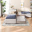 Économiseur d'espace 3 en 1 lits, bois MDF simple tapissier, maison familiale moderne