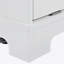 Îlot de cuisine cannelé avec armoire de rangement pour poubelle, prise de courant, support de rangement interne, îlots de cuisine roulants sur 5 roues avec 3 tiroirs, 3 supports latéraux ouverts pour poubelle de 10 gallons, blanc-853266344