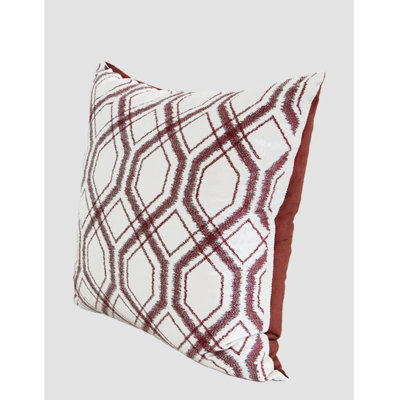 Embroidered Cotton Blend Throw Pillow