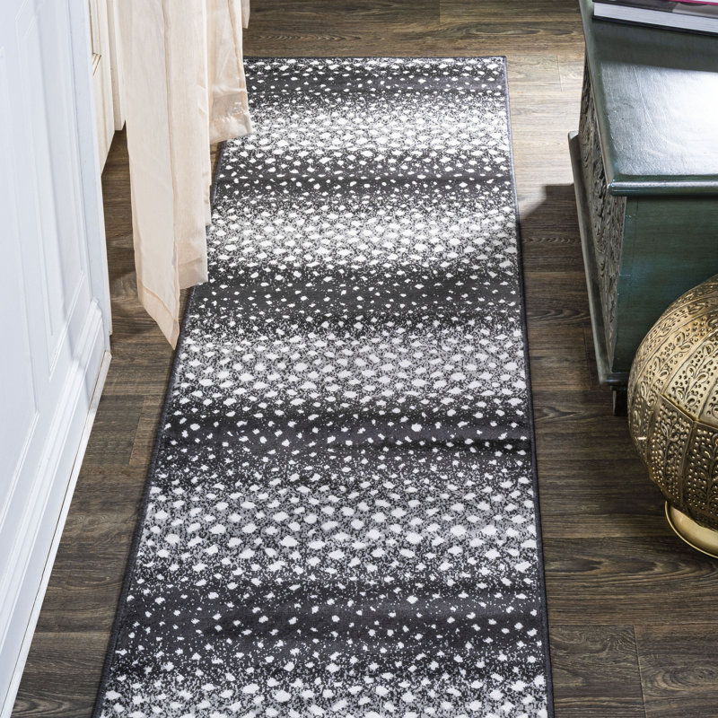 Tapis noir / crème Antelope, Tapis de couloir 2 pi x 10 pi
