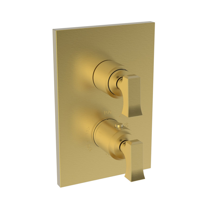 Joffrey 1/2" Square Thermostatic Trim Plate With Handle, Satin Bronze (PVD)