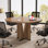 Table de conférence ronde pour 4 personnes Crownover, table de réunion en bois pour 4 personnes