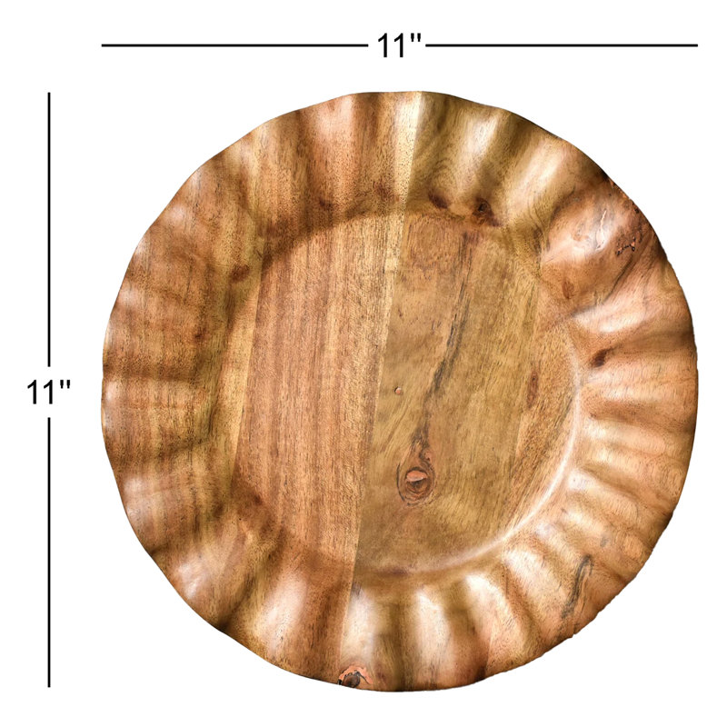 Assiette plate à volants en bois 11