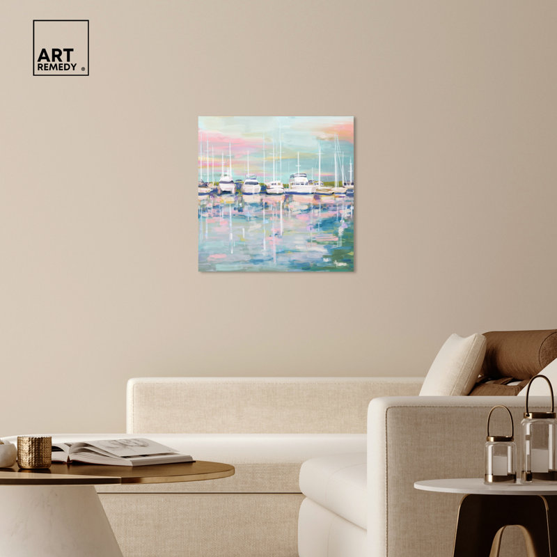 Coastal Dock Sailing Gallery Wrapped Canvas Wall Art, 30" x 30"