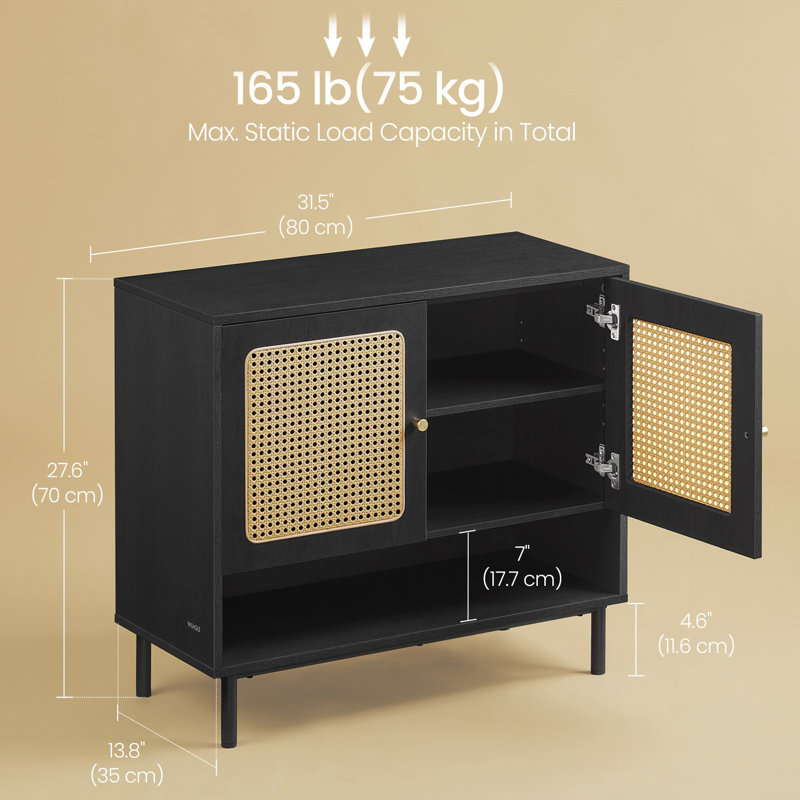 16 Pair Shoe Storage Cabinet, Black