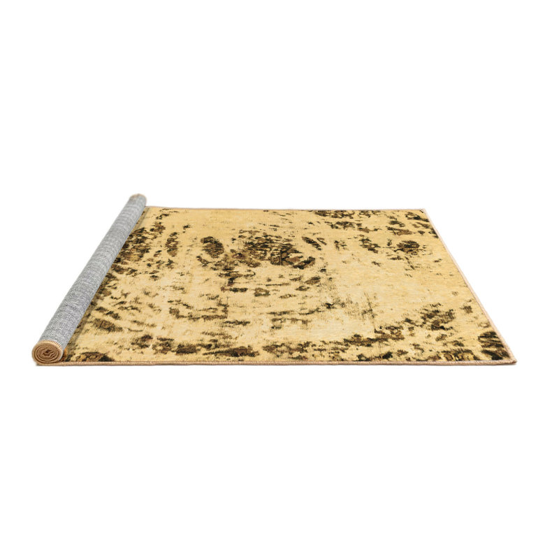 Washable Abstract Indoor Rug, Square 6'