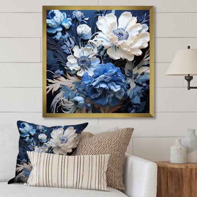" Blue And White Seasonal Flowers Collage II "