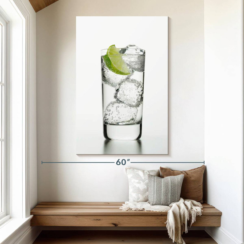 Yarlin, soda, eau et lime, H 51 po x l 34 po
