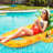 3-in-1 PVC Inflatable Pool Floats, Pineapple Pool Raft with Drink Holder and Detachable Backrest