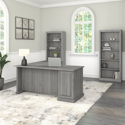 Ensemble de bureau d'ordinateur en L 3 pièces Saratoga
