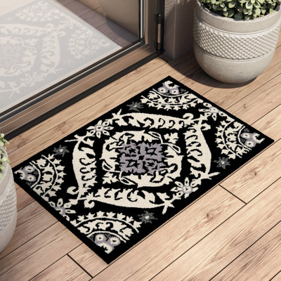 Tapis floral en laine crocheté à la main Holmsten